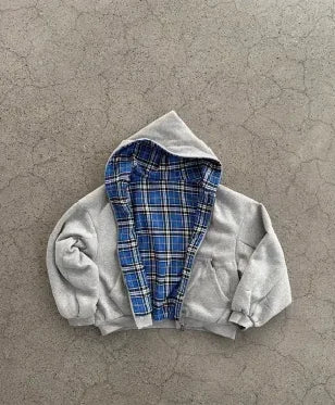 Chaqueta reversible de cuadros
